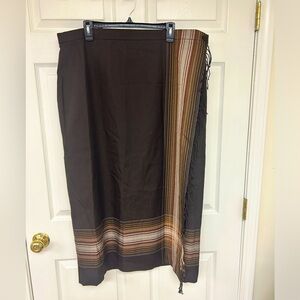 NWT August Max Wool Fringe Wrap Skirt Size 22W